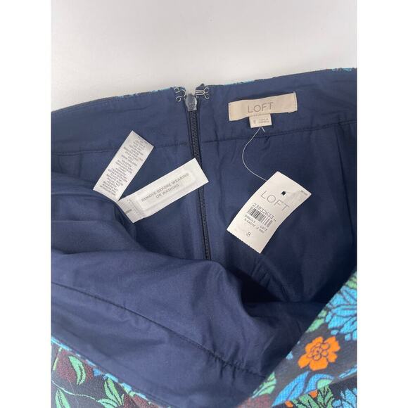 LOFT Blue Multicolored Womens Skirt (B18#4) - Picture 3 of 8